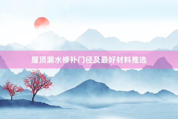 屋顶漏水修补门径及最好材料推选
